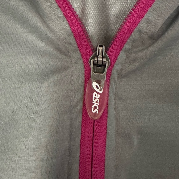 ⚡️2/$25⚡️ ASICS Women’s Run Light Jacket Gray Pink Trim | Windbreaker | Size M - Picture 6 of 10
